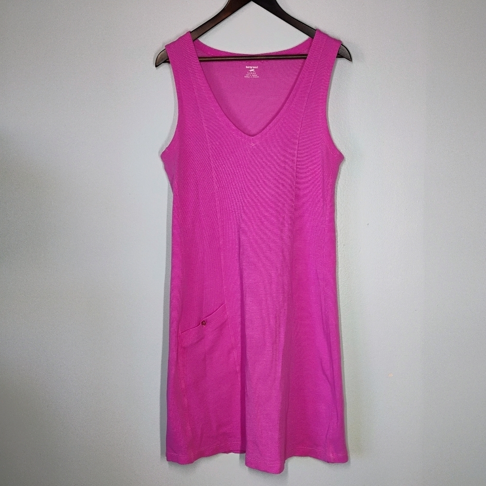 Horny Toad Tank Flexcel Shift Dress Womens Large Pink‎ Pocket Casual Athleisure